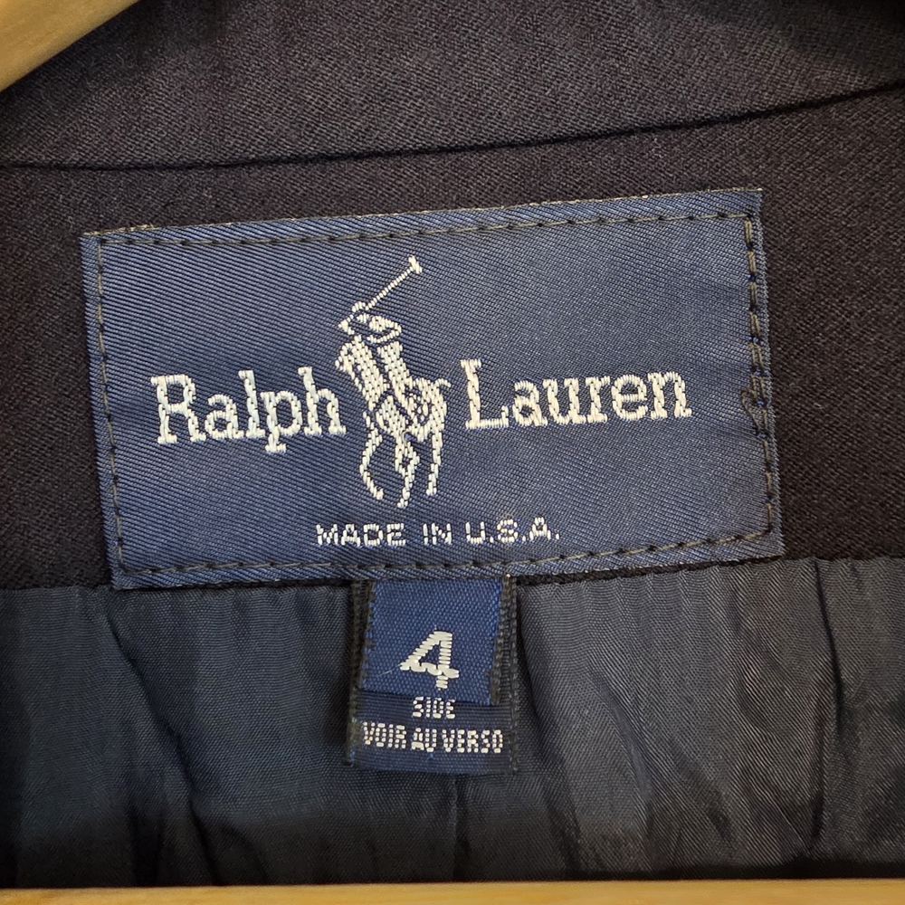 VTG Ralph Lauren Blue Label Wool Blazer Navy Blue Double Breasted Gold Buttons - Picture 4 of 11